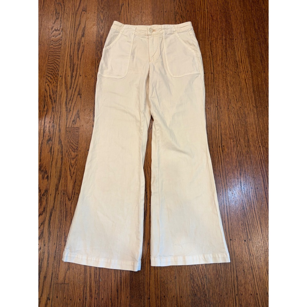 YFB Young Fabulous & Broke Cream Wide Leg Utility Pants Patch Pockets XS